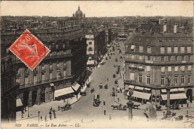 Carte postale ancienne Paris - La Rue Auber à Paris
