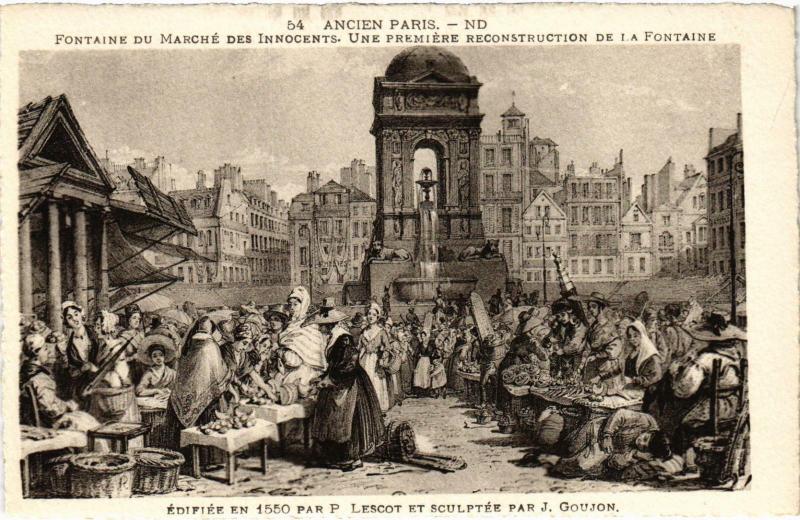 Carte postale ancienne Ancien Paris - Fontaine du Marché