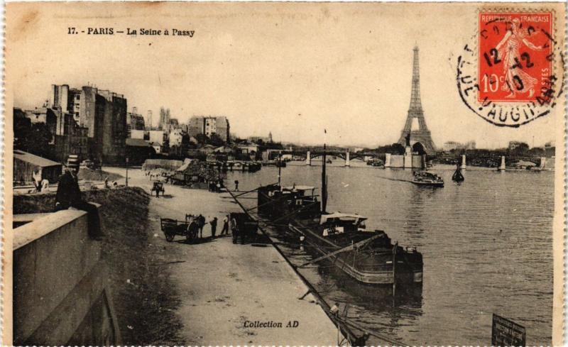 Carte postale ancienne La Seine á Passy à Paris 16e