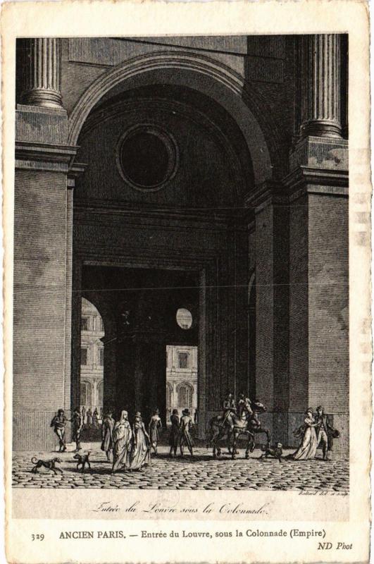 Carte postale ancienne Ancien Paris - Entrée du Louvre
