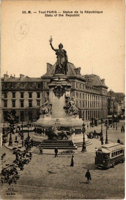 Carte postale ancienne Paris 11e - Statue de la République à Paris 11e