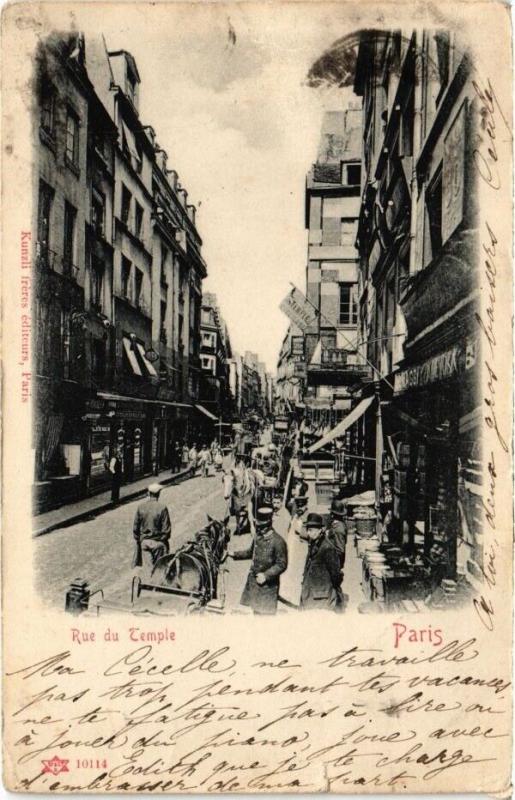 Carte postale ancienne Paris 3e - Rue du Temple à Paris 3e
