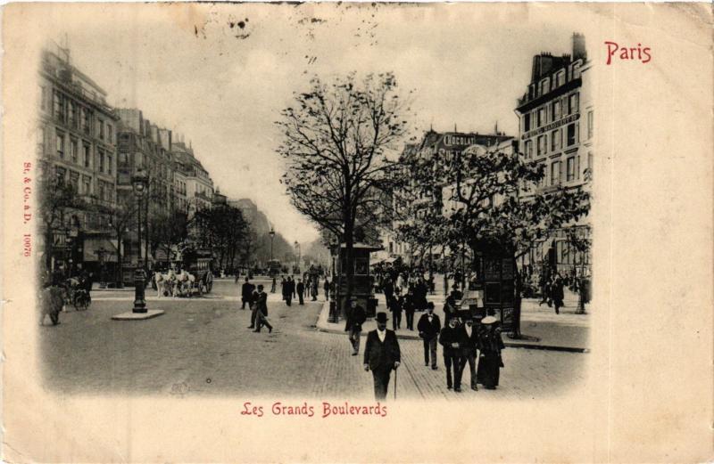 Carte postale ancienne Paris 2e-Les Grands Boulevards à Paris 2e