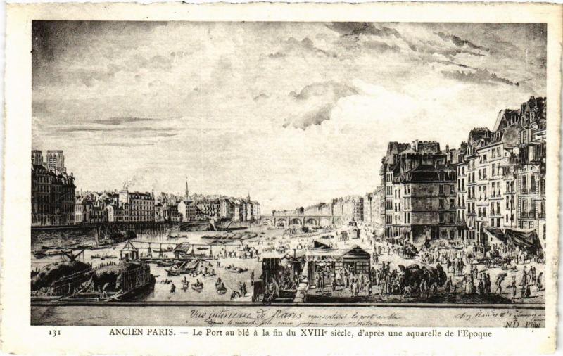 Carte postale ancienne Ancien Paris - Le Port au blé