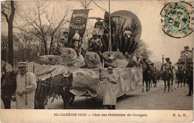 Carte postale ancienne Paris 1906- Les Fétes de la Mi-Caréme - Char des Matelottes