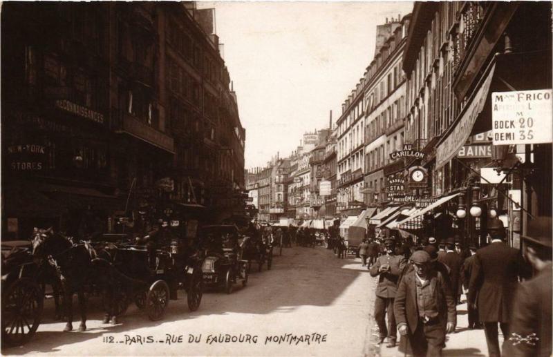 Carte postale ancienne Paris 9e Reu du Faubourg Montmartre. à Paris 9e