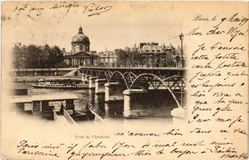 Carte postale ancienne Paris 6e Paris-Pont de l'Institut à Paris 6e