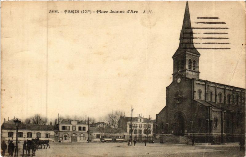 Carte postale ancienne Paris 13e Paris-Place Jeanne-d'Arc à Paris 13e