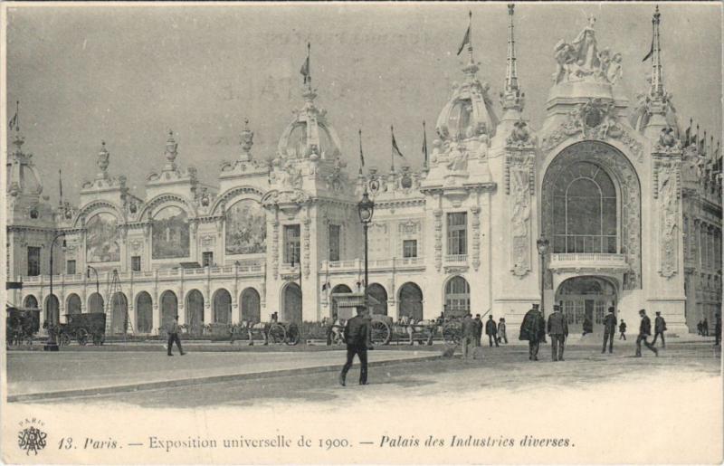 Carte postale ancienne Expo 1900 Paris Palais des Industries diverses