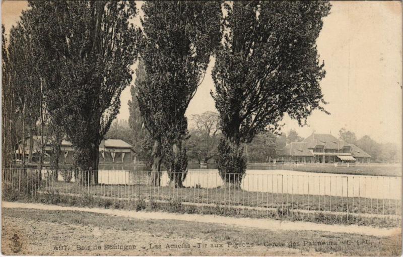 Carte postale ancienne Bois de Boulogne - Les Acacias - Tir au Pigeons - Cercle des Patineurs à Paris