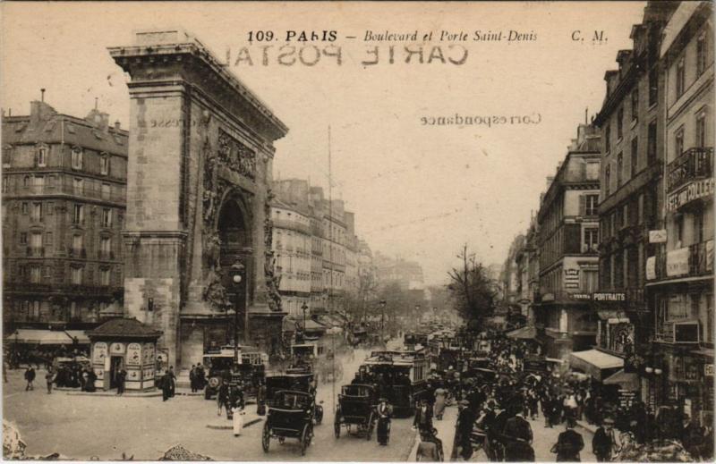 Carte postale ancienne Paris 9e - Boulevard el Porte Saint-Denis à Paris 9e