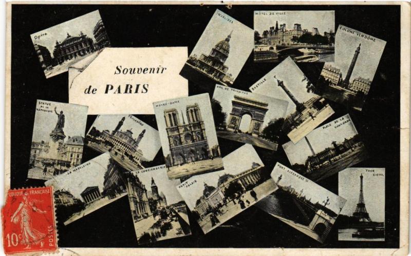 Carte postale ancienne Souvenir de Paris
