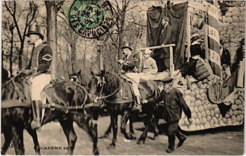 Carte postale ancienne Paris 1907- Les Fétes de la Mi-Caréme