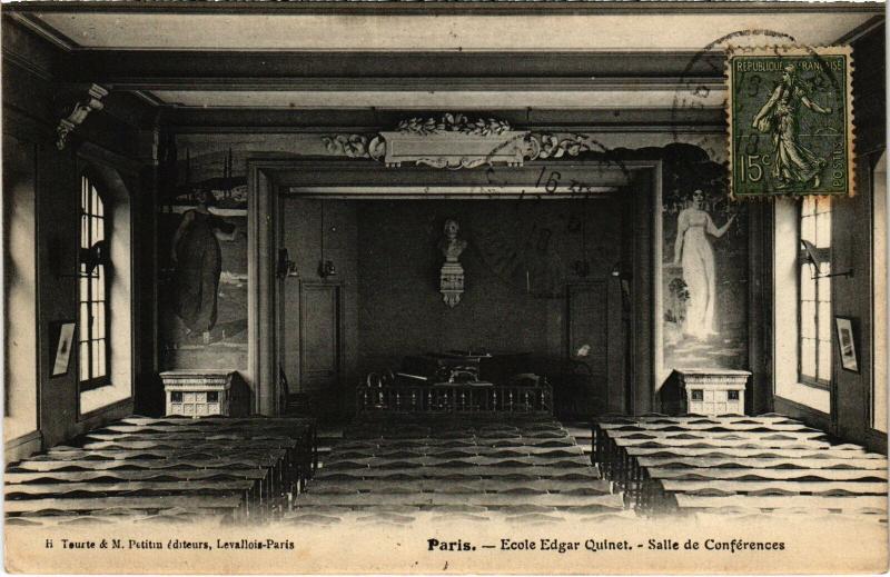 Carte postale ancienne Ecole Quinet - Salle de Conférences à Paris 9e