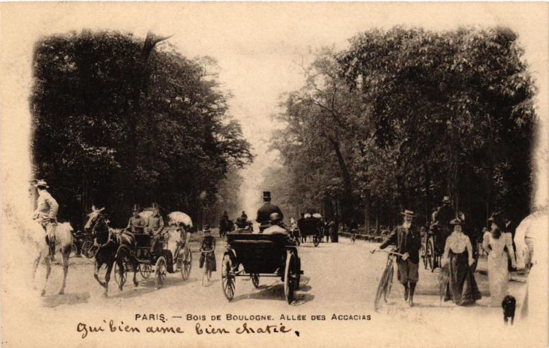 Carte postale ancienne Bois de Boulogne - Allée des Accacias à Paris 16e