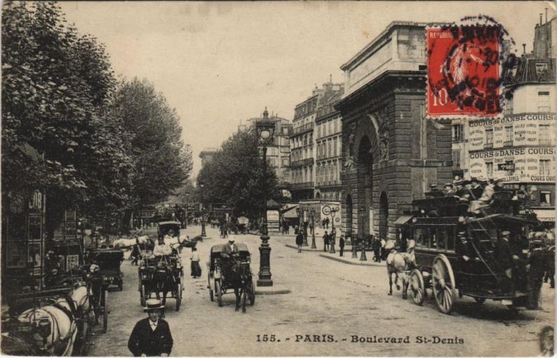 Carte postale ancienne Paris - Boulevard Saint-Denis à Paris
