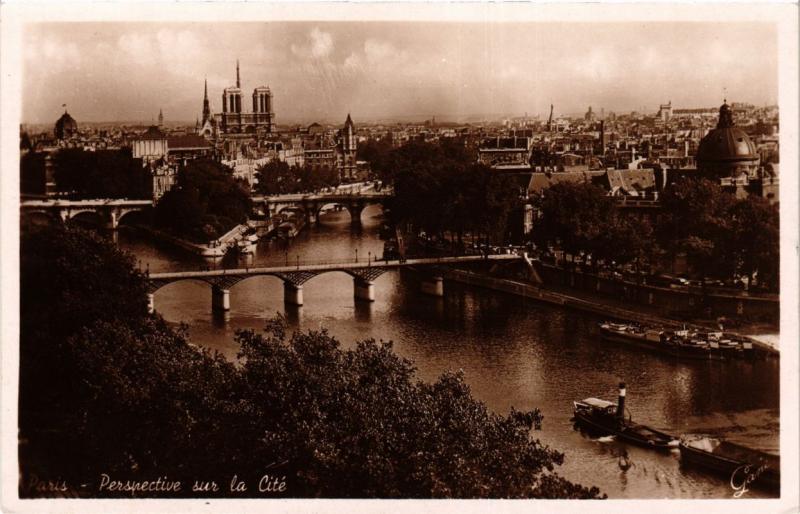 Carte postale ancienne Paris Perspective sur la Cité