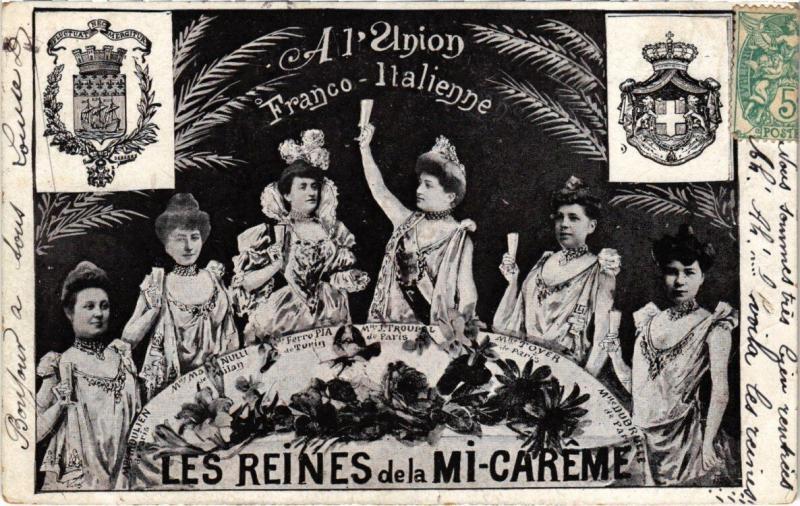 Carte postale ancienne Paris - Les Reines de la Mi-Caréme à Paris