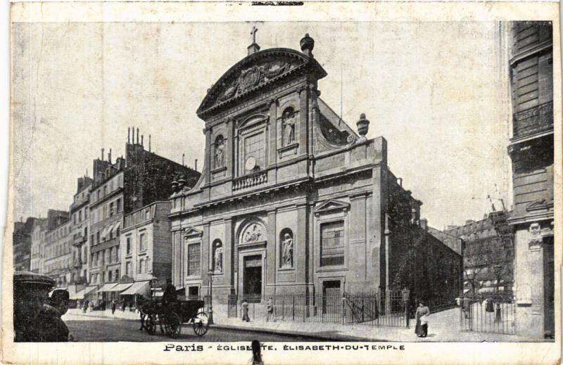 Carte postale ancienne Paris 3e Paris-Eglise Sainte-Elisabeth du Temple à Paris 3e