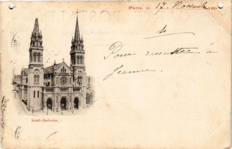 Carte postale ancienne Paris 11e Paris-Saint-Ambroise à Paris 11e