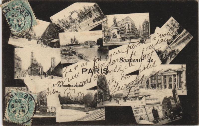 Carte postale ancienne Paris 5e Souvenir à Paris 5e
