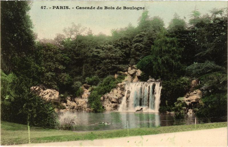 Carte postale ancienne Cascade du Bois de Boulogne à Paris 16e