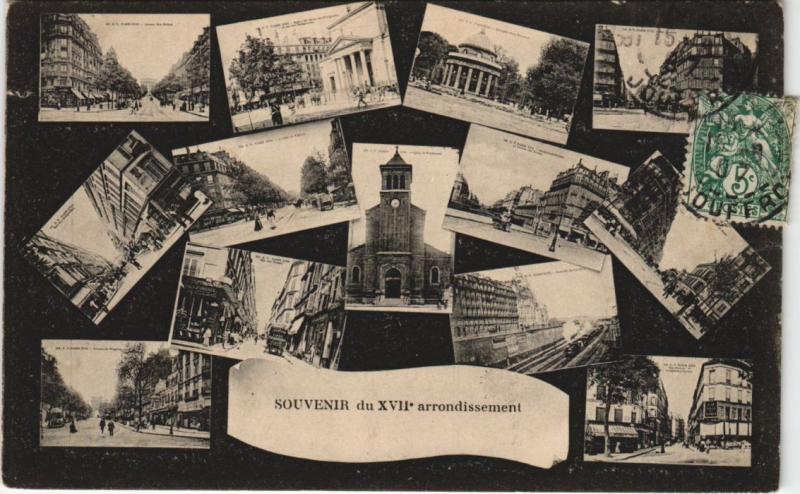 Carte postale ancienne Souvenir du XVIIe arrondissement à Paris 17e