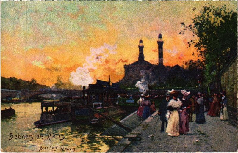 Carte postale ancienne Paris Sur les Quais