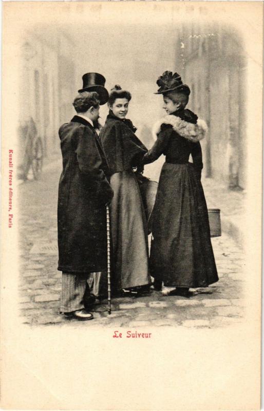 Carte postale ancienne Paris - Le Suiveur à Paris