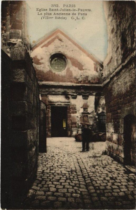 Carte postale ancienne Paris 5e - Eglise Saint-Julien-le-Pauvre à Paris 5e