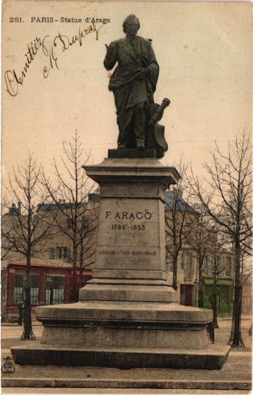 Carte postale ancienne Statue d'Arago à Paris 14e