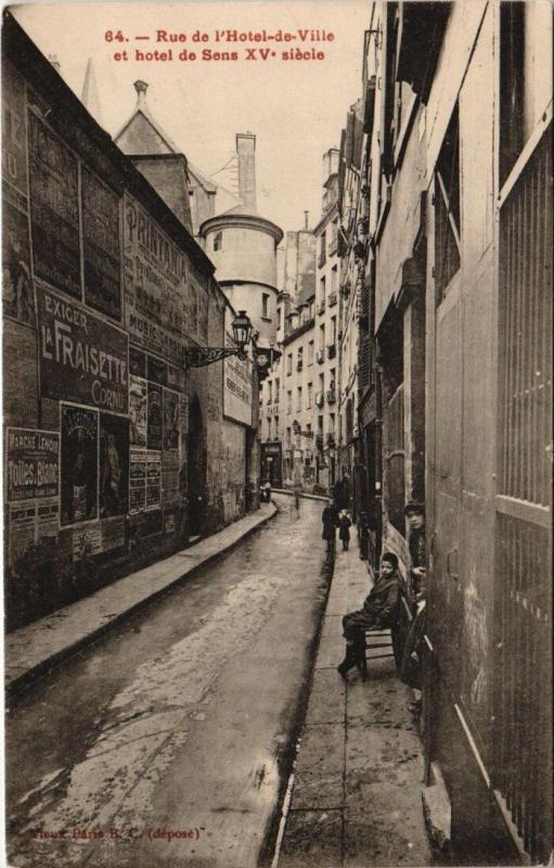 Carte postale ancienne Paris 4e - Rue de l'Hotel-de-Ville à Paris 4e