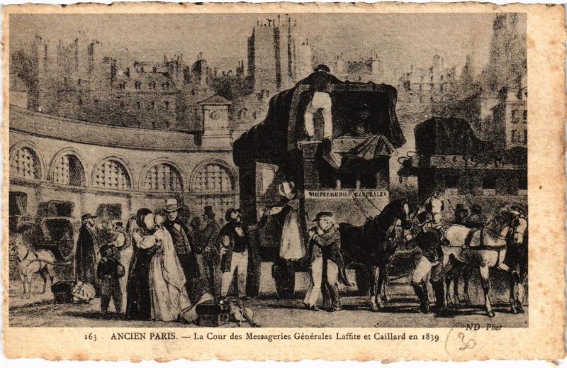 Carte postale ancienne Ancien Paris - La Cour des Messageries