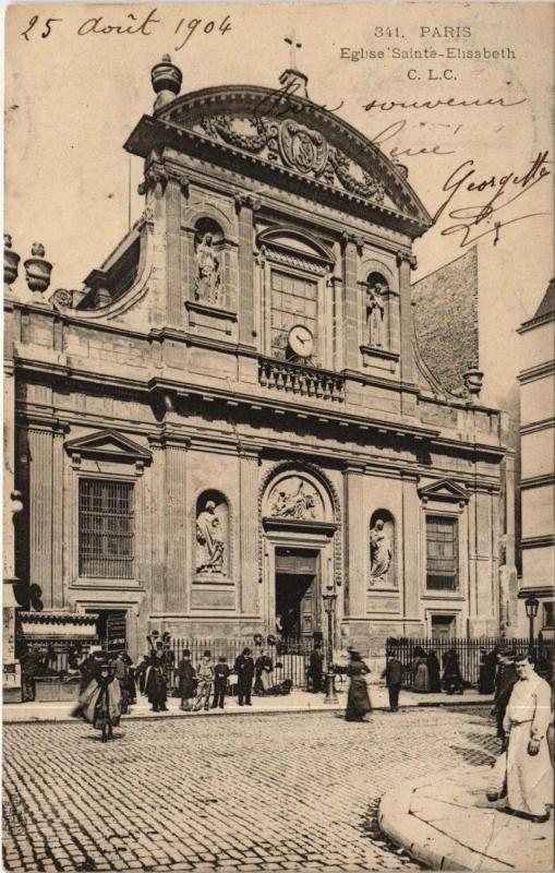 Carte postale ancienne Paris 3e - Eglise Sainte-Elisabeth à Paris 3e