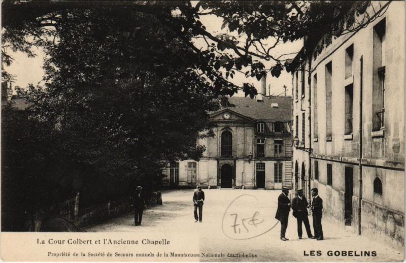 Carte postale ancienne Paris 13e - La Cour Colbert et l'Ancienne Chapelle à Paris 13e
