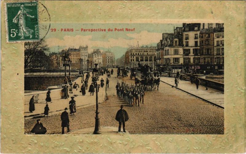 Carte postale ancienne Paris 1e - Perspective du Pont-Neuf à Paris 1er