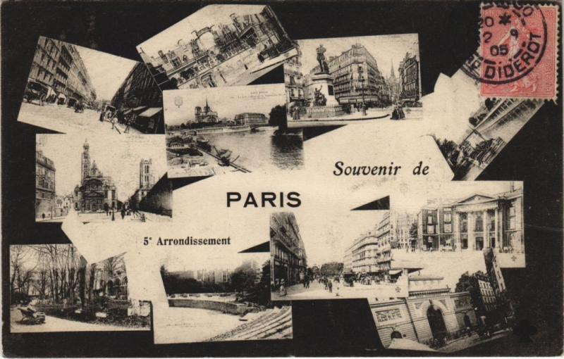 Carte postale ancienne Paris 5e Souvenir à Paris 5e