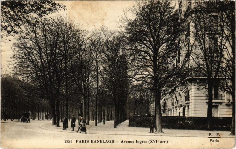 Carte postale ancienne Ranelagh - Avenue Ingres à Paris 16e