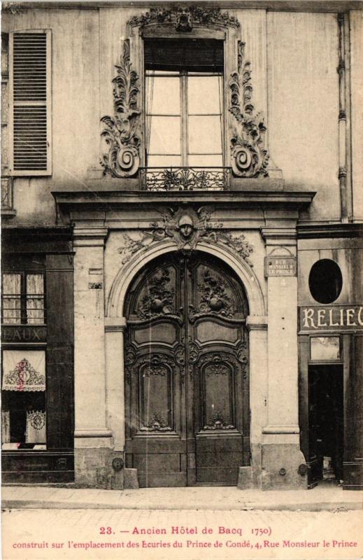 Carte postale ancienne Paris 5e-Ancien Hotel de Bacq à Paris 5e