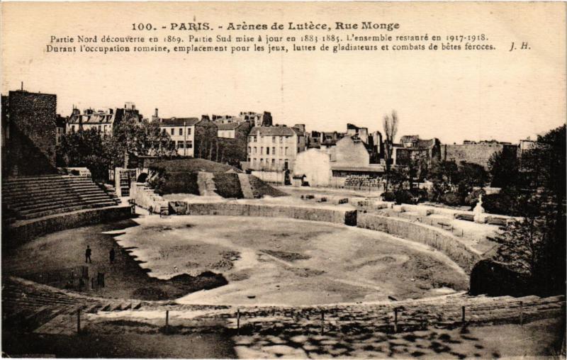 Carte postale ancienne Paris 5e-Arénes de Lutéce à Paris 5e