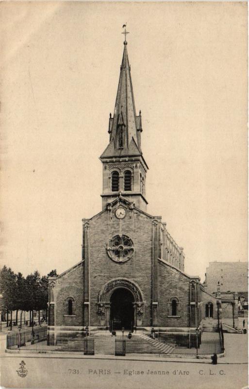 Carte postale ancienne Paris 18e Eglise Jeanne d'Arc à Paris 13e