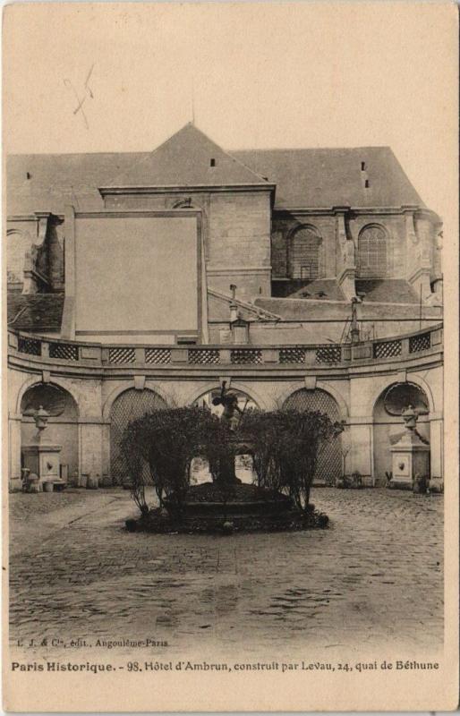Carte postale ancienne Paris 4e - Hotel d'Ambrun à Paris 4e