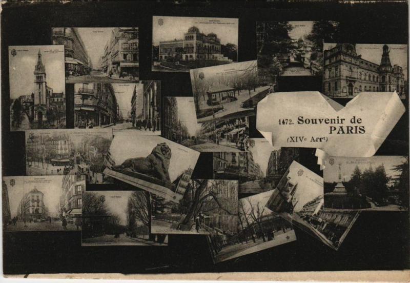 Carte postale ancienne Souvenir de Paris XIVe Arrondissement à Paris 14e