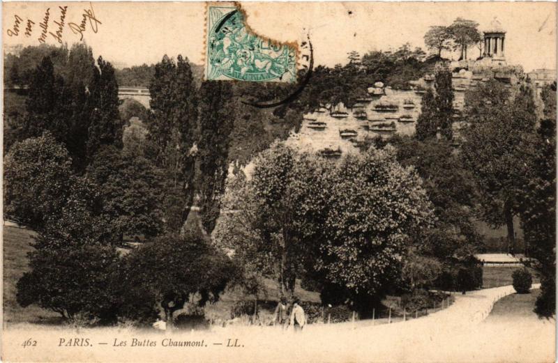 Carte postale ancienne Les Buttes Chaumont à Paris 19e