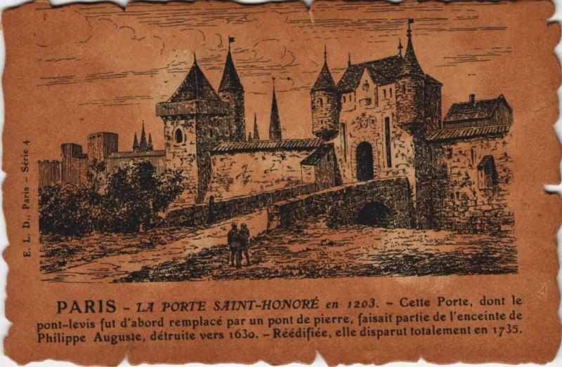 Carte postale ancienne Vieux Paris Porte Saint-Honore