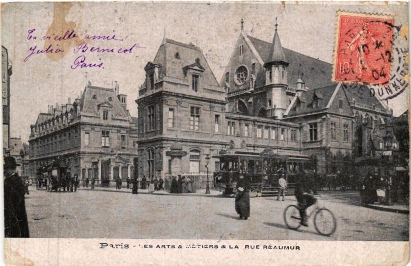 Carte postale ancienne Paris 3e Paris-Les Arts & Métiers & La Rue Réaumur à Paris 3e