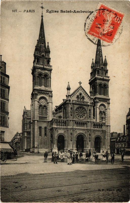 Carte postale ancienne Paris 11e Paris-Eglise Saint-Ambroise à Paris 11e