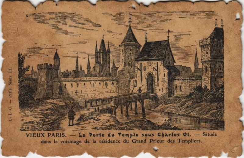 Carte postale ancienne Vieux Paris Porte du Temple