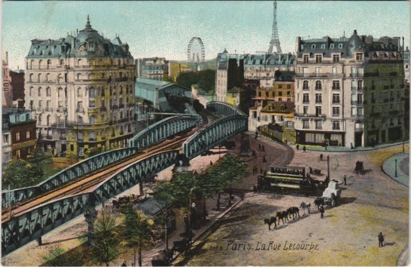 Carte postale ancienne La Rue Lecourbe à Paris 15e