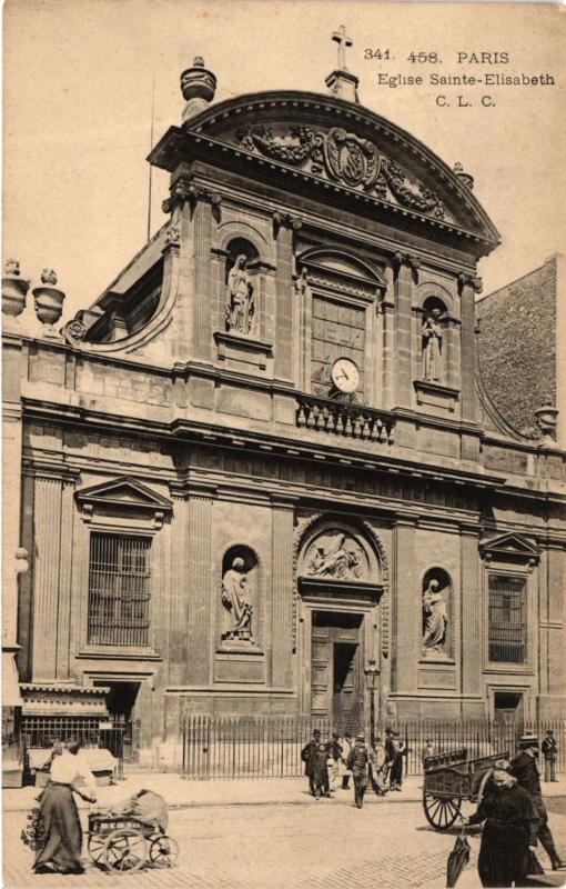 Carte postale ancienne Paris 3e Paris-Eglise Sainte-Elisabeth à Paris 3e